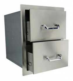RCS Stainless 15 Inch Double Drawer