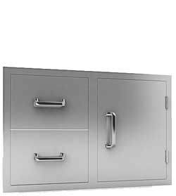 RCS Stainless 30 Inch Double Drawer/Door Combo
